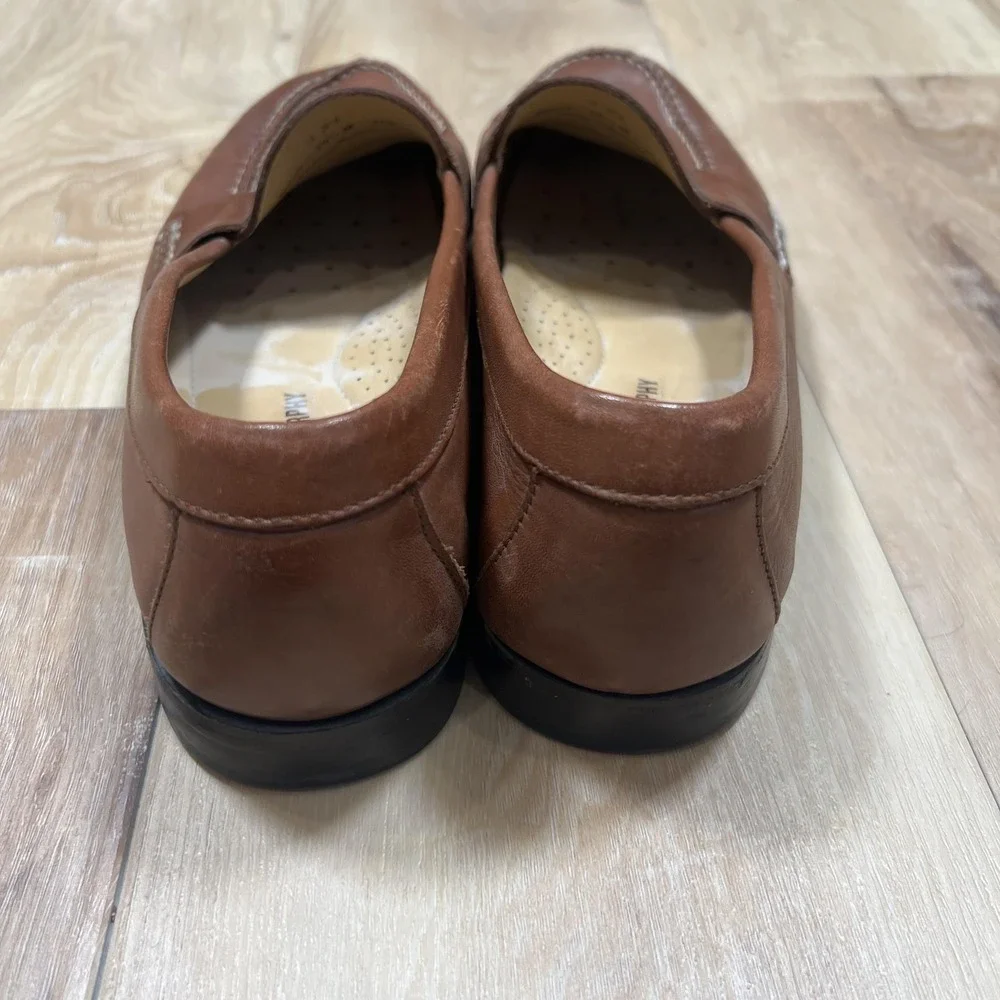 Johnston & Murphy Dress Shoes Mens Size 10.5 Brown Leather Penny Oxford Loafers